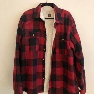 Lanesboro Red and Black Plaid Sherpa Lined Jacket
